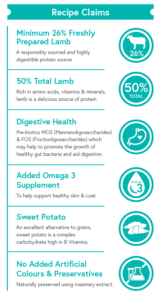 Grain Free Adult Dog Food - Lamb with Sweet Potato & Mint - Kibble UK - My Online Pet Store