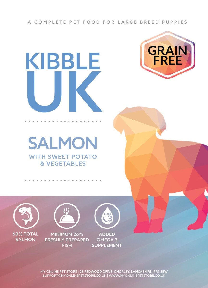 Grain Free Large Breed Puppy Food - Salmon with Sweet Potato & Vegetables - Kibble UK - My Online Pet Store