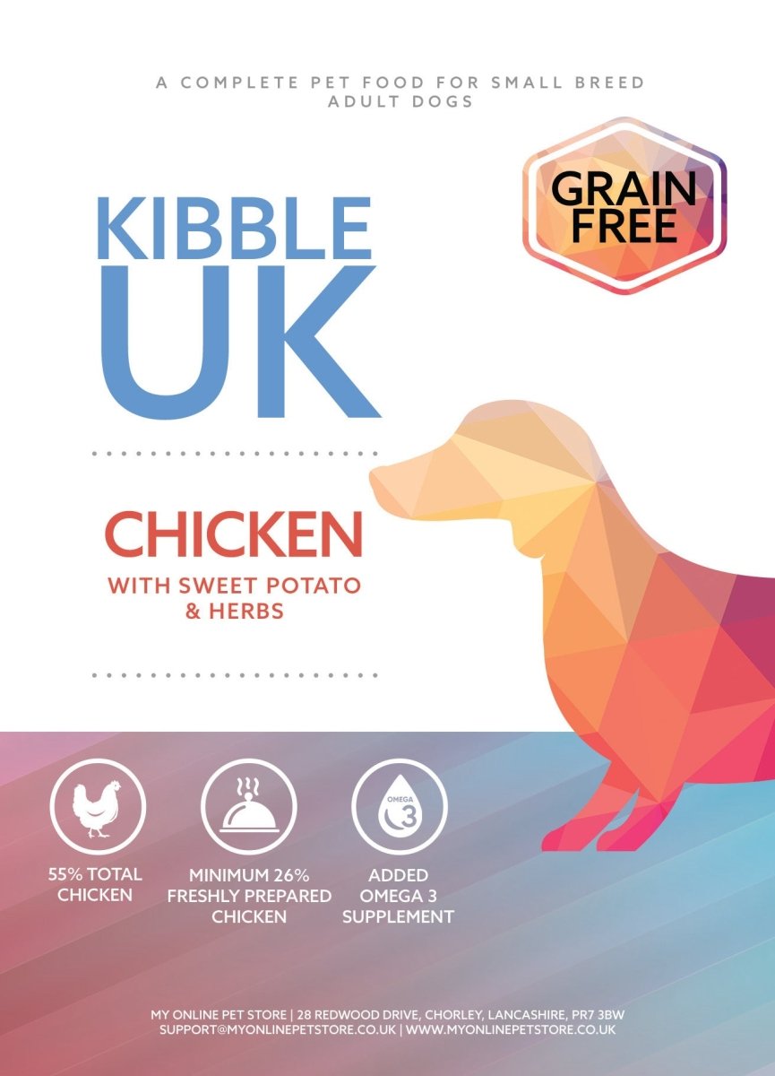 Grain Free Small Breed Dog Food - Chicken with Sweet Potato & Herbs - Kibble UK - My Online Pet Store