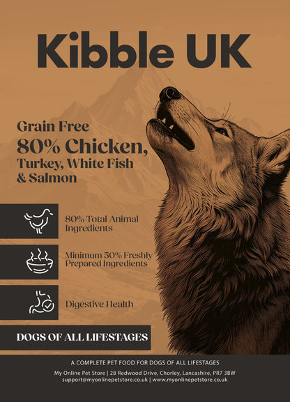 Wilderness 80 Grain Free Dog Food (All Lifestages) - Chicken, Turkey, White Fish & Salmon