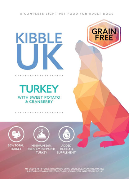 Grain Free Light (Weight Control) Dog Food - Turkey with Sweet Potato & Cranberry - Kibble UK - My Online Pet Store