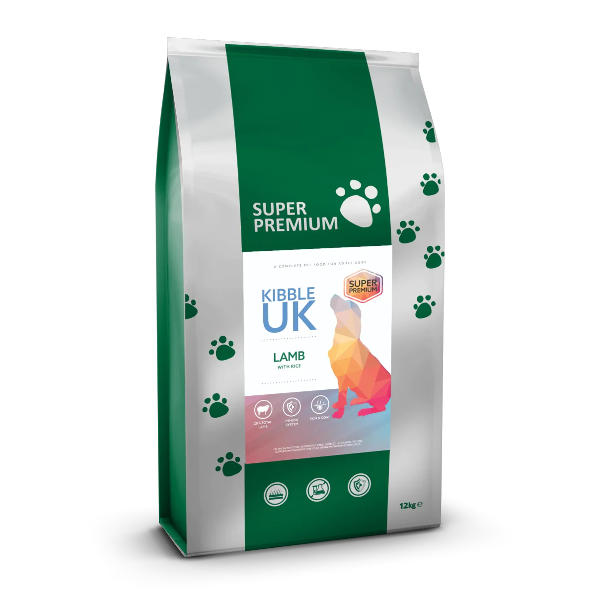 Super Premium Adult Dog Food - Lamb with Rice - Kibble UK - My Online Pet Store
