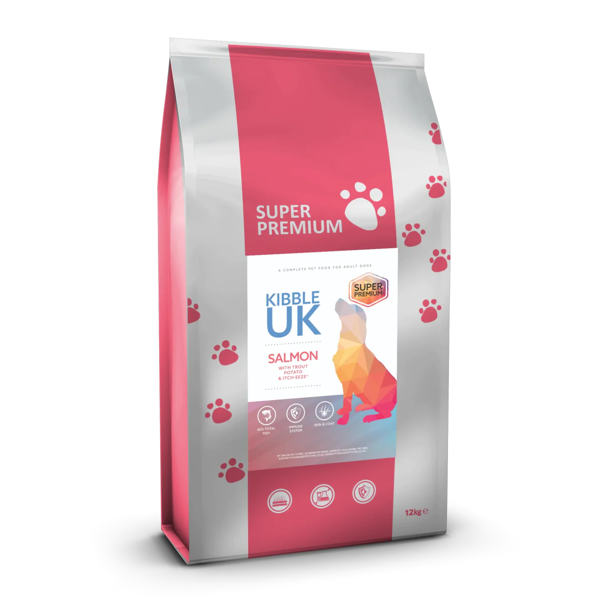 Super Premium Adult Dog Food - Salmon with Trout, Potato & Itch-Eeze - Kibble UK - My Online Pet Store